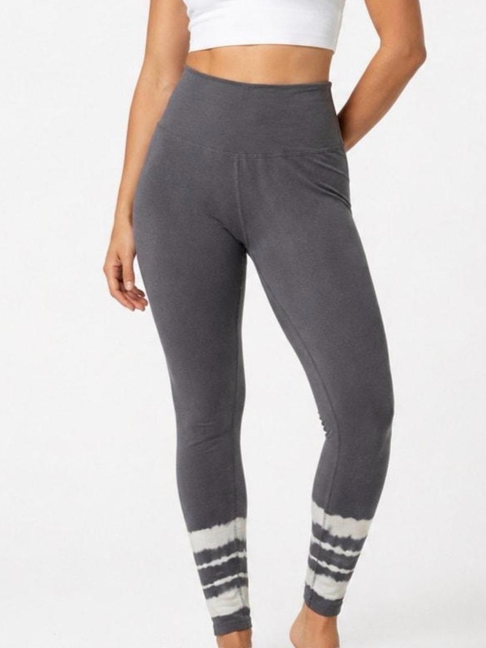 NWOT Aerie Chill Play Move Gray Leggings with Tie Dye Hem M Medium